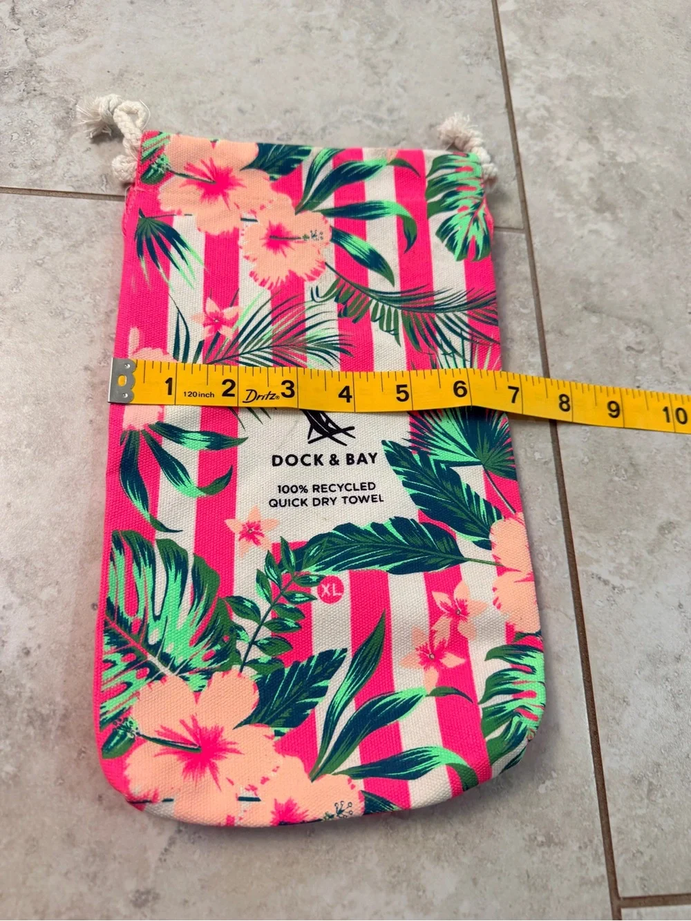 Dock & Bay XL Quick Dry Beach Towel Bag Pink Tropical
